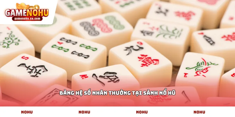 Bảng hệ số nhân thưởng tại sảnh Nổ Hũ